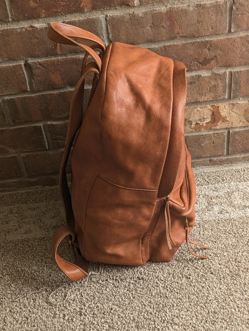 Madewell The Lorimer Leather Backpack English Saddle Brown Casual School Travel - Picture 3 of 9